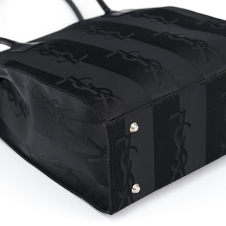 Yves Saint Laurent Black Satin YSL Tote Bag