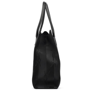 Yves Saint Laurent Black Satin YSL Tote Bag