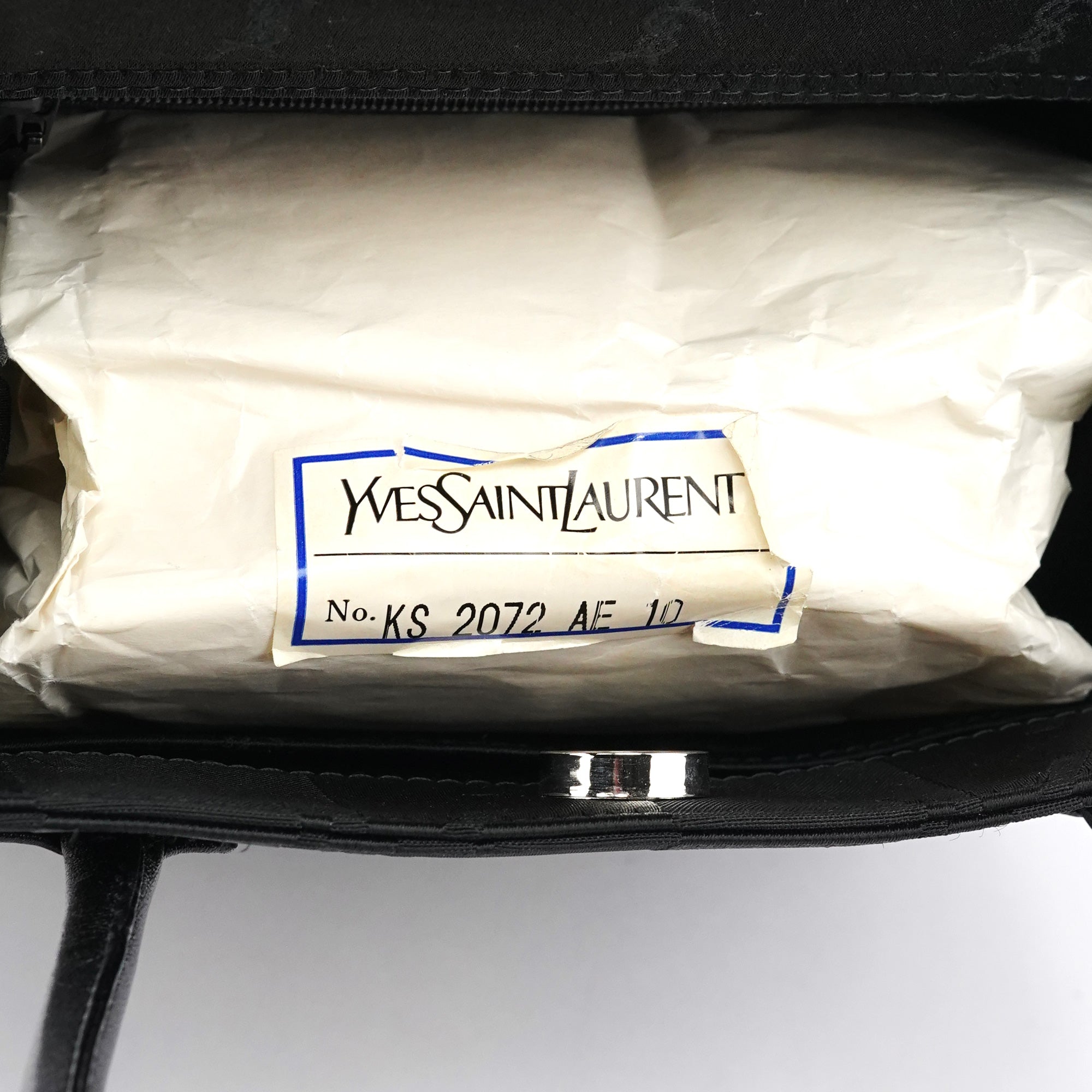 Yves Saint Laurent Black YSL Satin Tote Bag