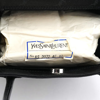 Yves Saint Laurent Black YSL Satin Tote Bag
