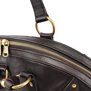 Yves Saint Laurent Brown Calfskin Leather Muse Tote Bag