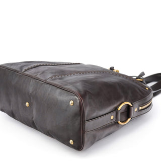 Yves Saint Laurent Brown Calfskin Leather Muse Tote Bag