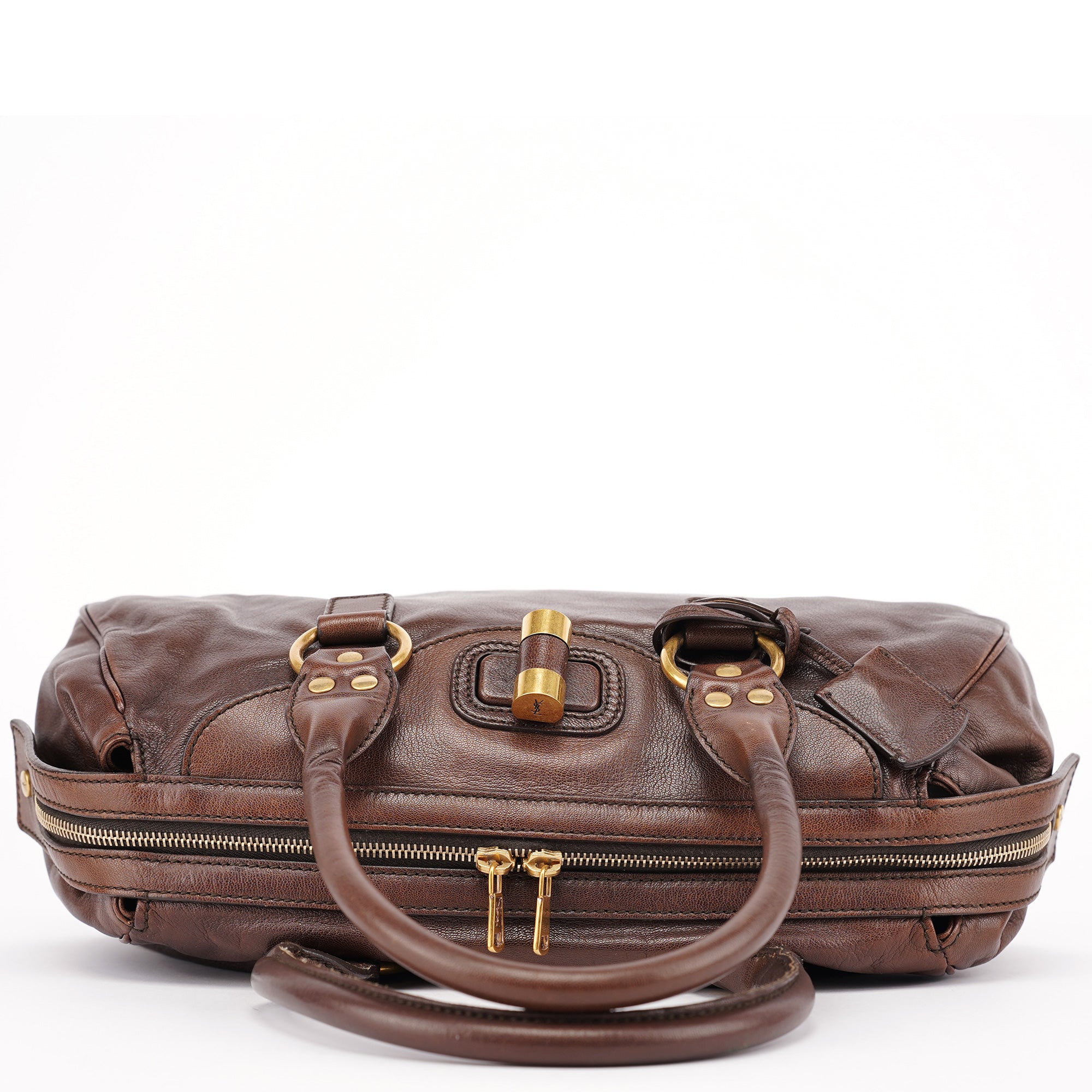 Yves Saint Laurent Brown Calfskin Muse Tote Bag