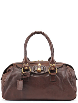 Yves Saint Laurent Brown Calfskin Muse Tote Bag