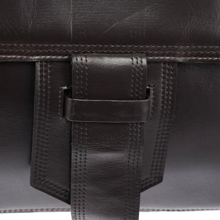 Yves Saint Laurent Brown Leather Flap Shoulder Bag