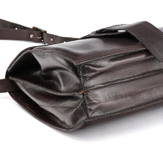 Yves Saint Laurent Brown Leather Flap Shoulder Bag