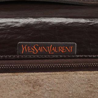 Yves Saint Laurent Brown Leather Flap Shoulder Bag