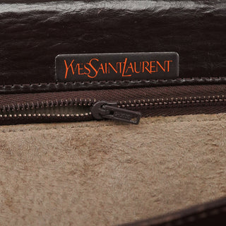 Yves Saint Laurent Brown Leather Flap Shoulder Bag