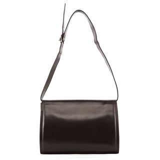 Yves Saint Laurent Brown Leather Flap Shoulder Bag