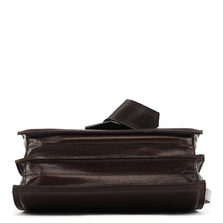Yves Saint Laurent Brown Leather Flap Shoulder Bag