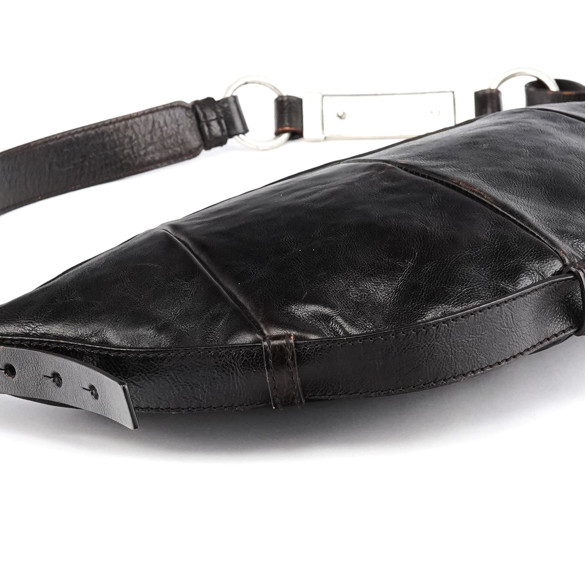 Yves Saint Laurent Brown Leather Mombasa Hobo Shoulder Bag