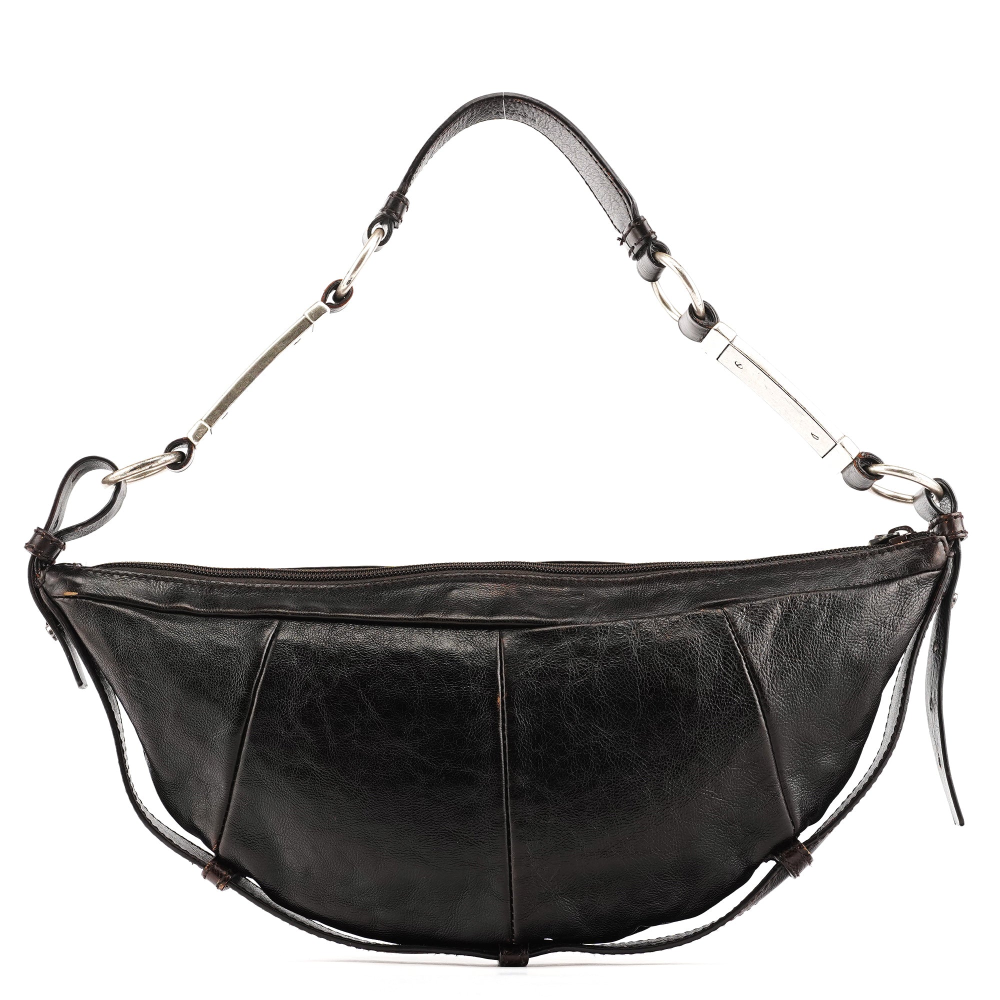 Yves Saint Laurent Brown Leather Mombasa Hobo Shoulder Bag