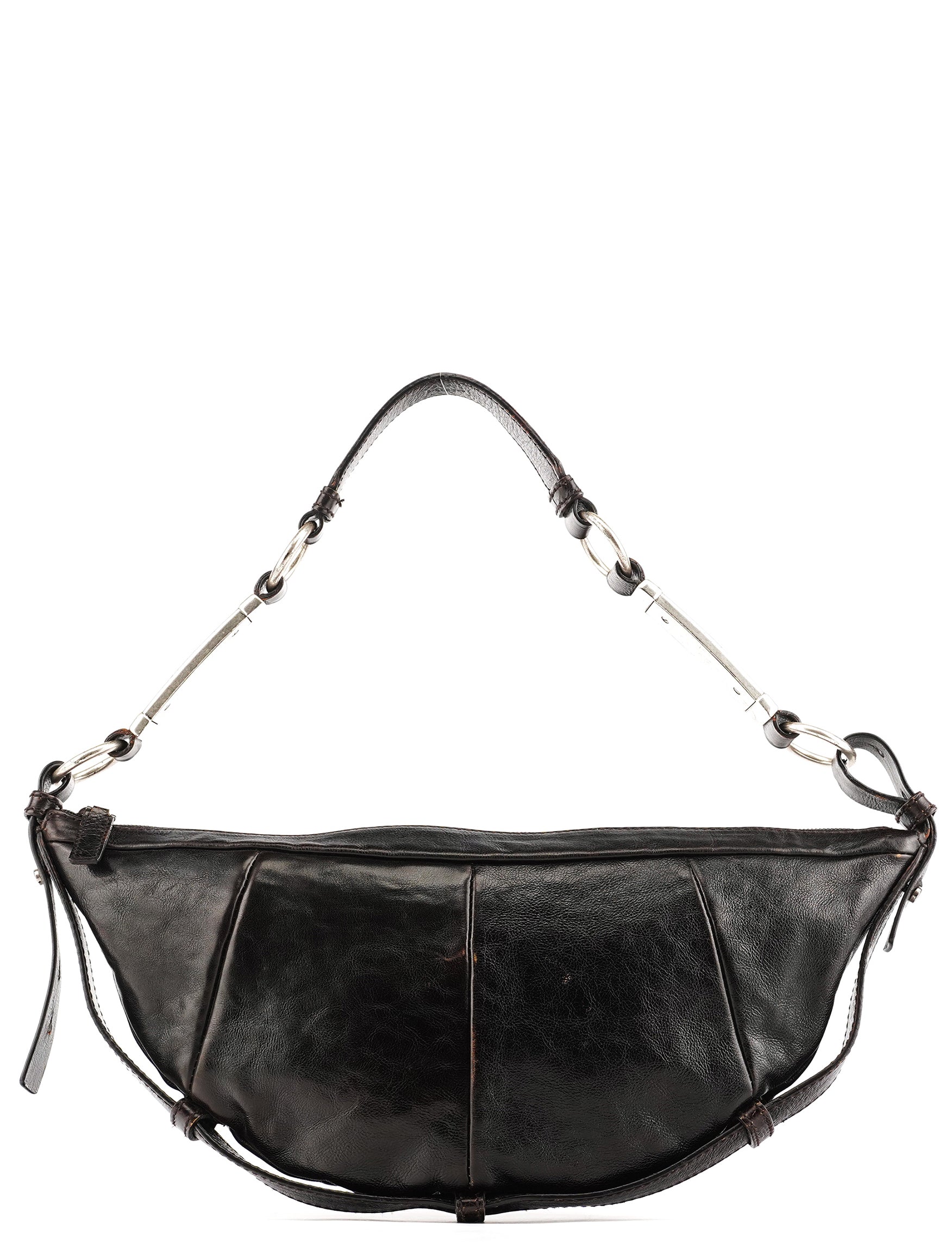 Yves Saint Laurent Brown Leather Mombasa Hobo Shoulder Bag