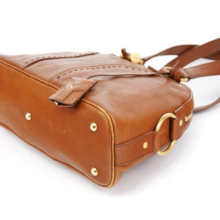 Yves Saint Laurent Brown Leather Y Muse Tote Bag