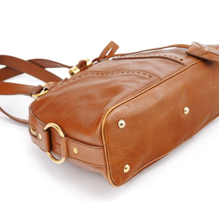 Yves Saint Laurent Brown Leather Y Muse Tote Bag