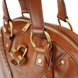 Yves Saint Laurent Brown Leather Y Muse Tote Bag