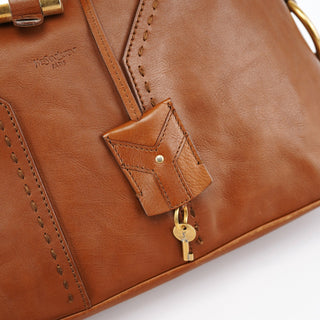 Yves Saint Laurent Brown Leather Y Muse Tote Bag