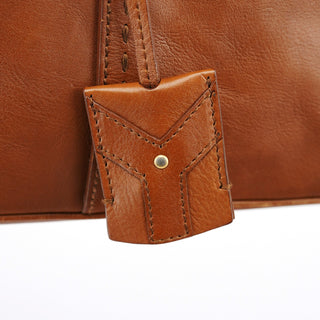 Yves Saint Laurent Brown Leather Y Muse Tote Bag