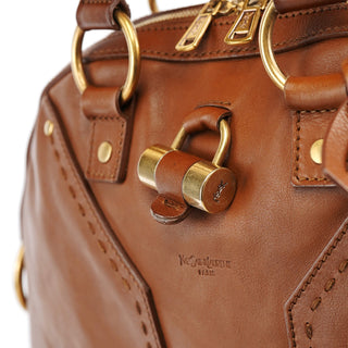 Yves Saint Laurent Brown Leather Y Muse Tote Bag