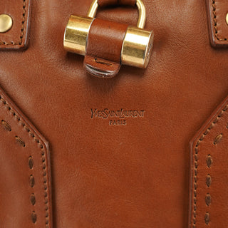 Yves Saint Laurent Brown Leather Y Muse Tote Bag