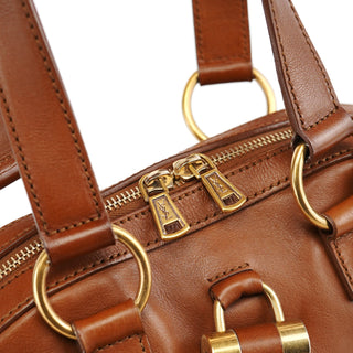 Yves Saint Laurent Brown Leather Y Muse Tote Bag