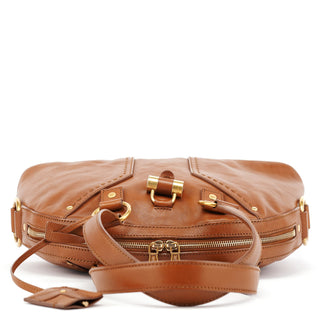 Yves Saint Laurent Brown Leather Y Muse Tote Bag
