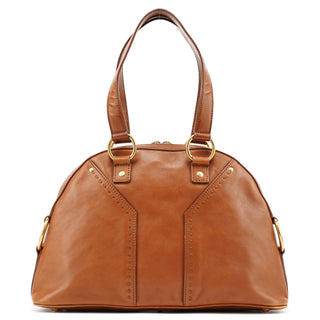 Yves Saint Laurent Brown Leather Y Muse Tote Bag