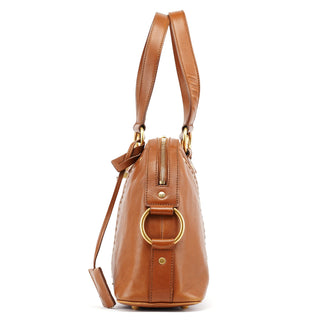 Yves Saint Laurent Brown Leather Y Muse Tote Bag