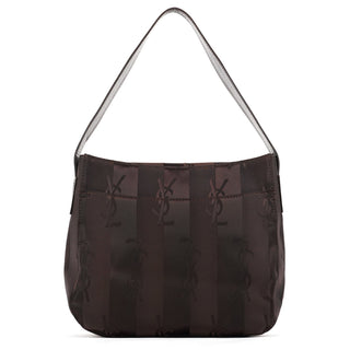 Yves Saint Laurent Brown YSL Satin Shoulder Bag