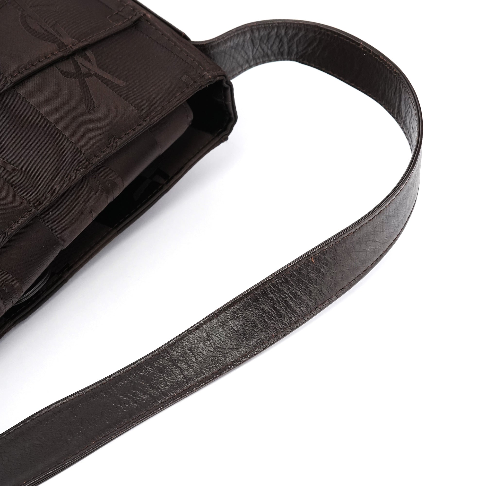 Yves Saint Laurent Brown YSL Satin Shoulder Bag