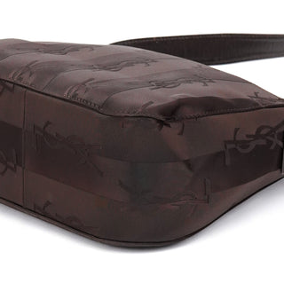 Yves Saint Laurent Brown YSL Satin Shoulder Bag