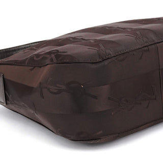 Yves Saint Laurent Brown YSL Satin Shoulder Bag