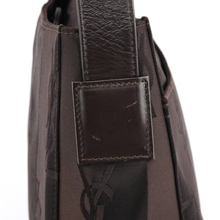Yves Saint Laurent Brown YSL Satin Shoulder Bag