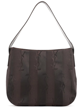 Yves Saint Laurent Brown YSL Satin Shoulder Bag