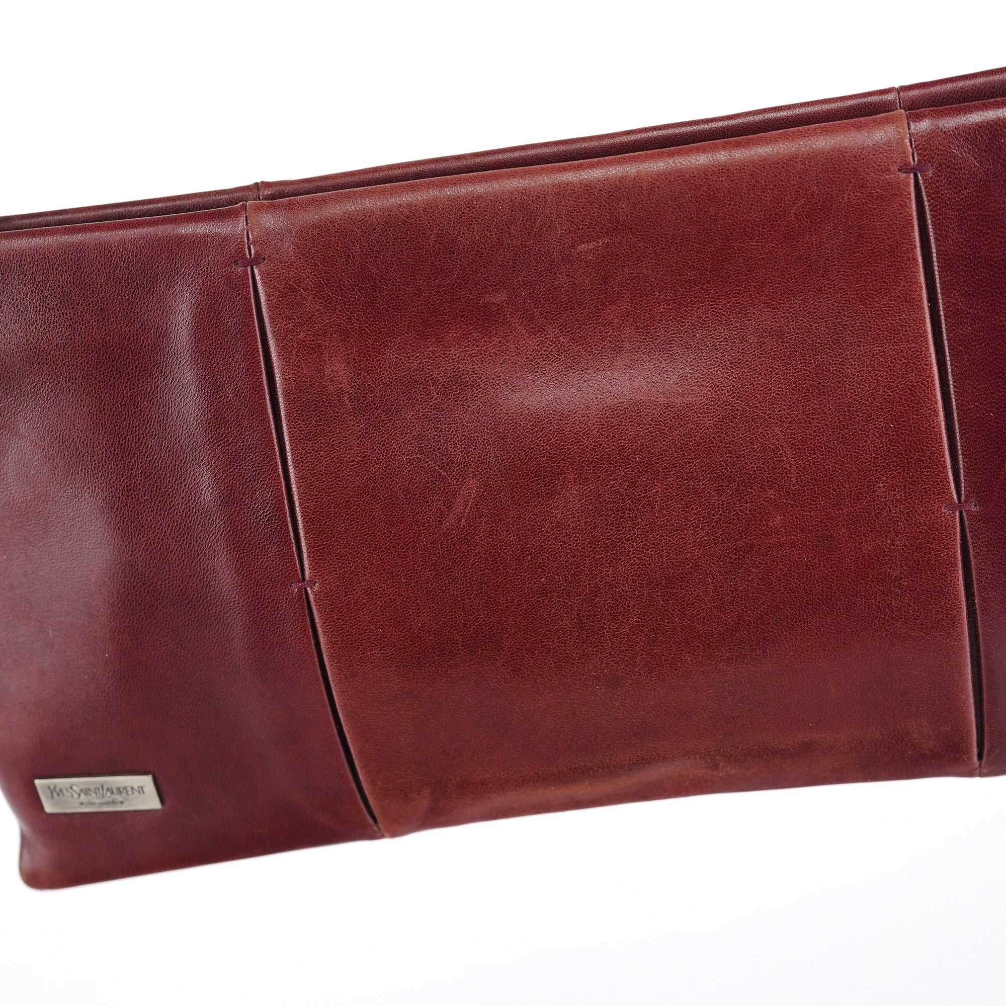 Yves Saint Laurent Burgundy Calfksin Mini Shoulder Bag
