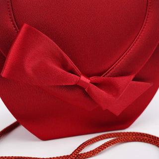Yves Saint Laurent Burgundy Satin Bow Crossbody Bag