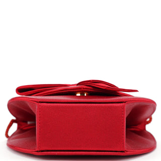 Yves Saint Laurent Burgundy Satin Bow Crossbody Bag