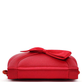Yves Saint Laurent Burgundy Satin Bow Crossbody Bag