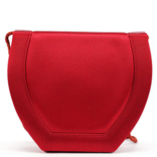 Yves Saint Laurent Burgundy Satin Bow Crossbody Bag