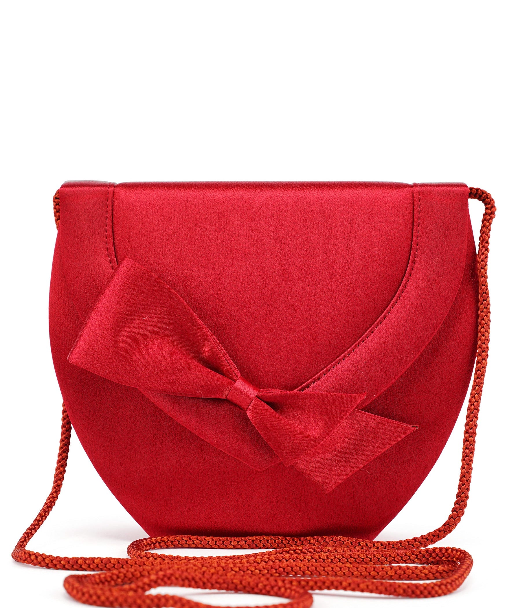Yves Saint Laurent Burgundy Satin Bow Crossbody Bag