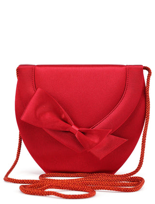 Yves Saint Laurent Burgundy Satin Bow Crossbody Bag