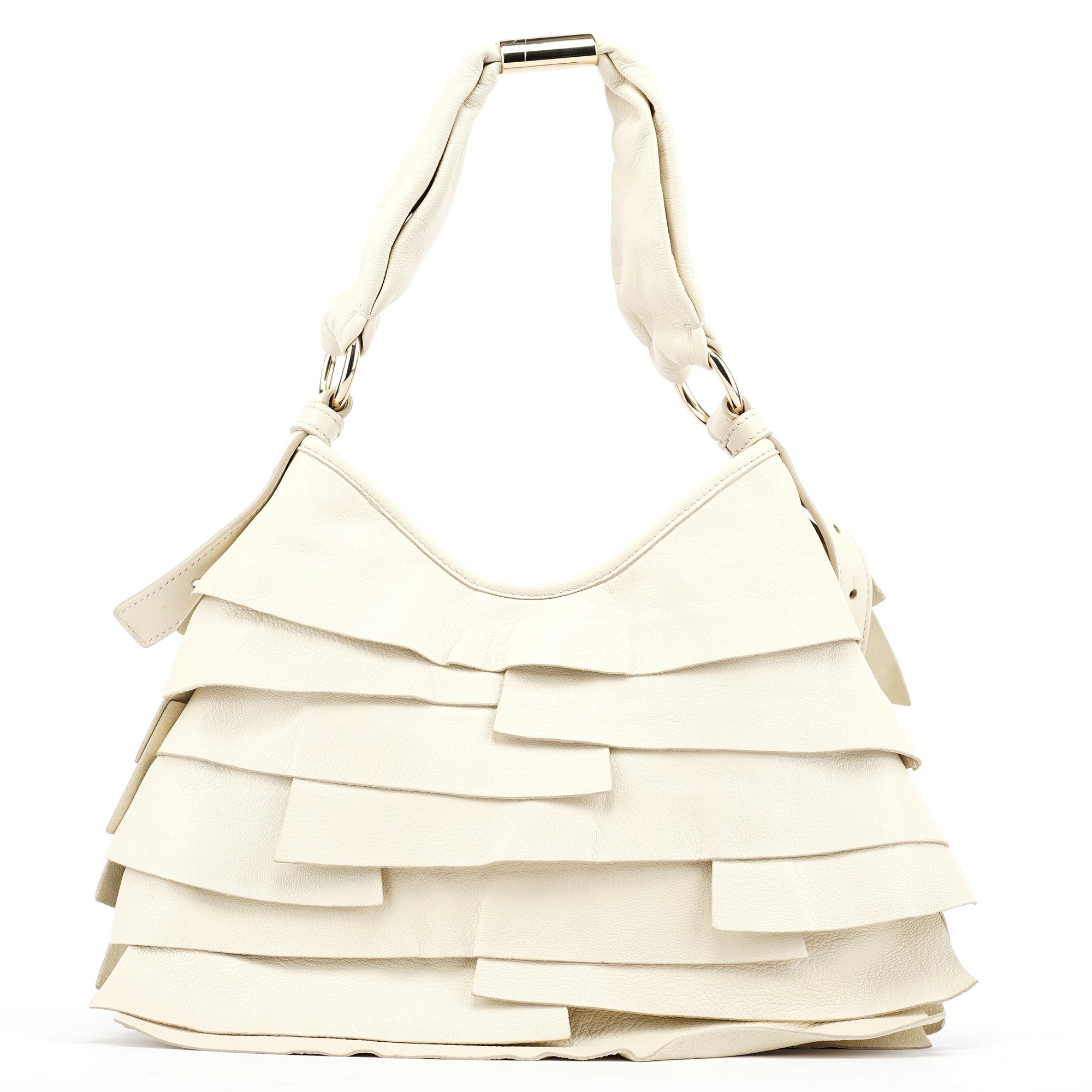 Yves Saint Laurent Sac porté épaule Saint Tropez en cuir crème