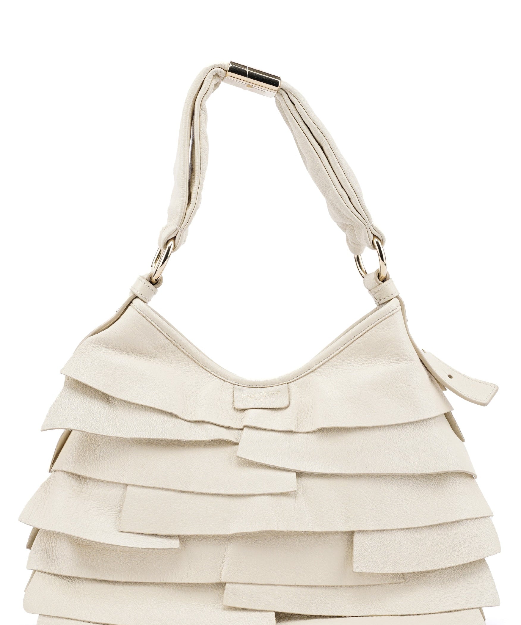 Yves Saint Laurent Cream Leather Saint Tropez Shoulder Bag