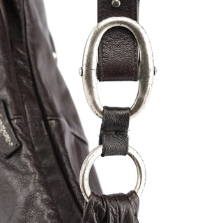 Yves Saint Laurent Dark Brown Leather Mombasa Hobo Shoulder Bag