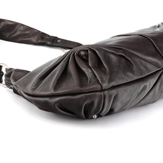 Yves Saint Laurent Dark Brown Leather Mombasa Hobo Shoulder Bag