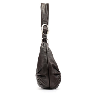 Yves Saint Laurent Dark Brown Leather Mombasa Hobo Shoulder Bag