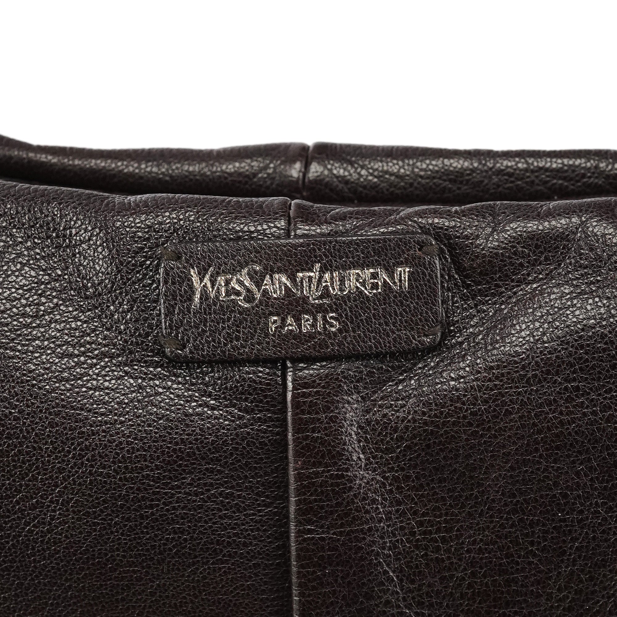Yves Saint Laurent Dark Brown Leather Mombasa Hobo Shoulder Bag