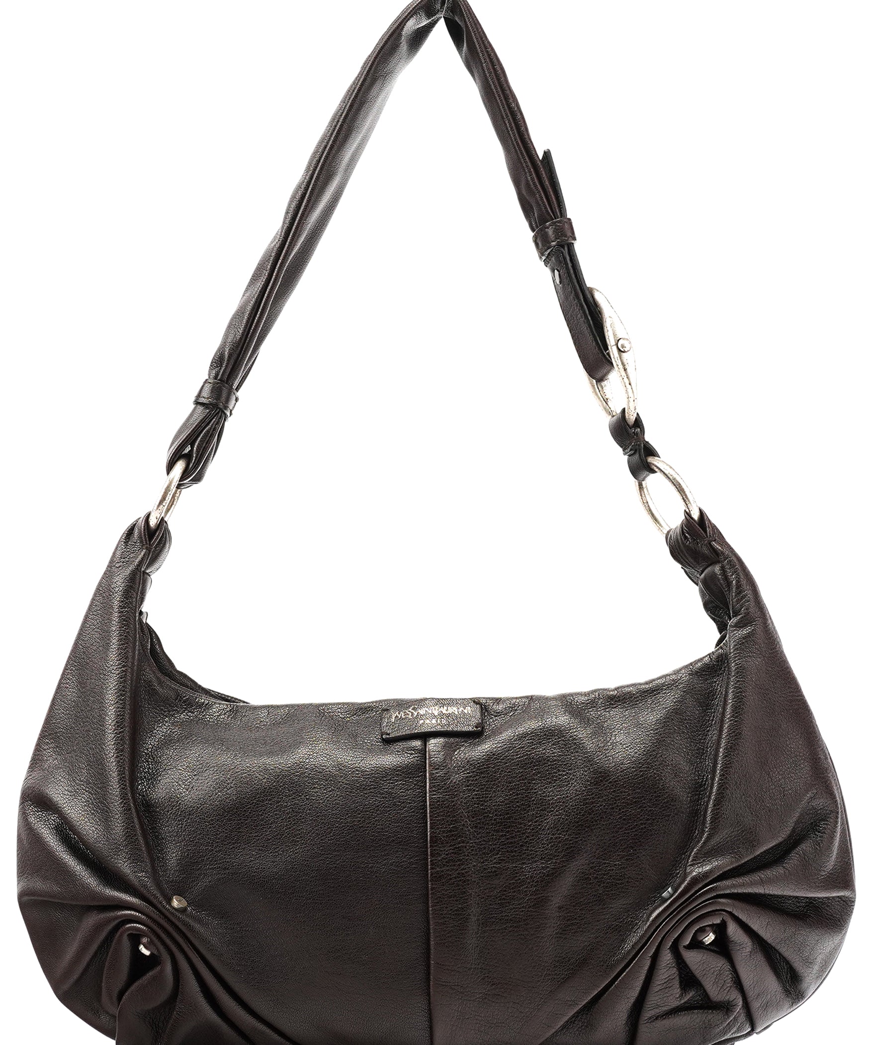Yves Saint Laurent Dark Brown Leather Mombasa Hobo Shoulder Bag
