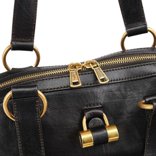 Yves Saint Laurent Dark Brown Leather Muse Tote Bag