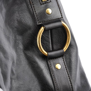 Yves Saint Laurent Dark Brown Leather Muse Tote Bag